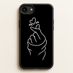 Cute Heart Finger Snap Black  -  Phone Case for iPhone 6 / 7 / 8 / SE