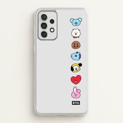 BT21 Vertical Faces - K Pop  -  Phone Case for Galaxy A52 / A52s