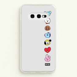 BT21 Vertical Faces - K Pop  -  Phone Case for Galaxy S10e