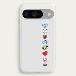 BT21 Vertical Faces - K Pop Phone Case for Google Pixel 10 / 10 Pro