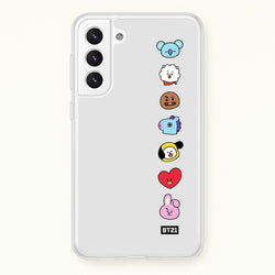 BT21 Vertical Faces - K Pop  -  Phone Case for Galaxy S21FE
