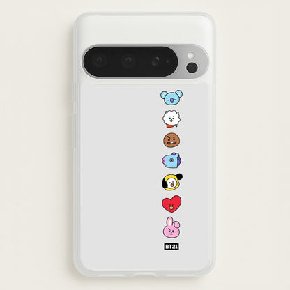 BT21 Vertical Faces - K Pop  -  Phone Case for Google Pixel 9 Pro XL