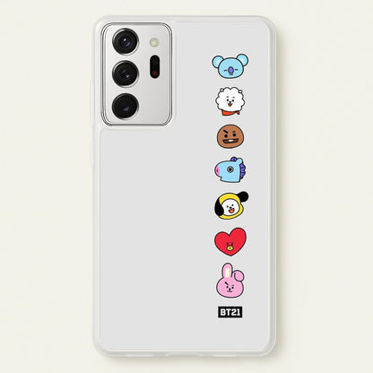 BT21 Vertical Faces - K Pop  -  Phone Case for Galaxy Note 20 Ultra