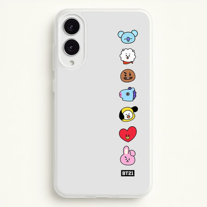 BT21 Vertical Faces - K Pop  -  Phone Case for Galaxy S25 Edge