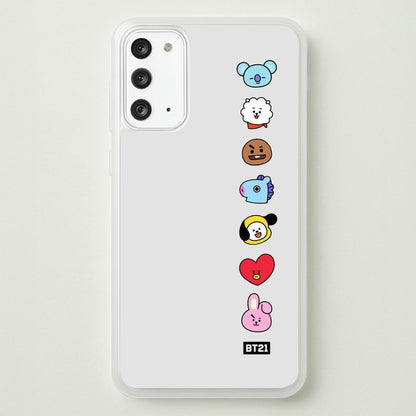 BT21 Vertical Faces - K Pop  -  Phone Case for Galaxy Note 20