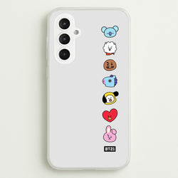 BT21 Vertical Faces - K Pop  -  Phone Case for Galaxy S23FE