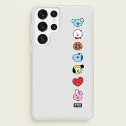 BT21 Vertical Faces - K Pop  -  Phone Case for Galaxy S23 Ultra