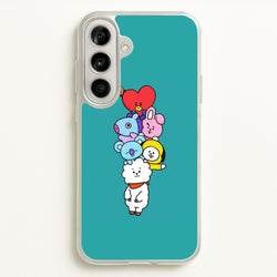 Green BT21 - RJ, Mang, Koya, Chimmy, Cooky, Shooky, Tata - K Pop  -  Phone Case for Galaxy A56