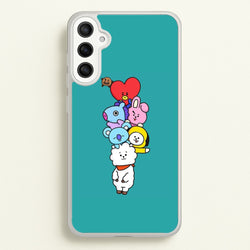 Green BT21 - RJ, Mang, Koya, Chimmy, Cooky, Shooky, Tata - K Pop  -  Phone Case for Galaxy A36
