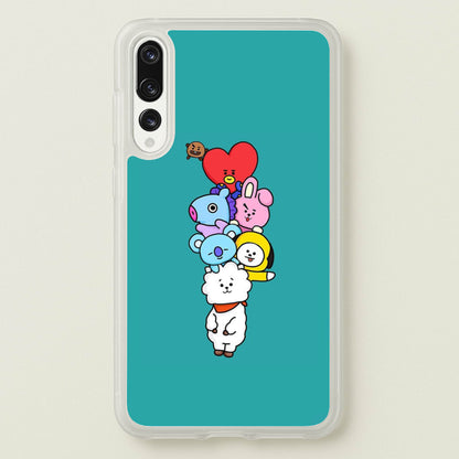 Green BT21 - RJ, Mang, Koya, Chimmy, Cooky, Shooky, Tata - K Pop  -  Phone Case for Huawei P20 Pro