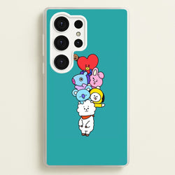 Green BT21 - RJ, Mang, Koya, Chimmy, Cooky, Shooky, Tata - K Pop  -  Phone Case for Galaxy S25 Ultra