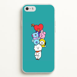 Green BT21 - RJ, Mang, Koya, Chimmy, Cooky, Shooky, Tata - K Pop  -  Phone Case for iPhone 5 / 5s / SE 2016