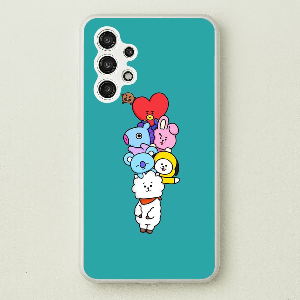Green BT21 - RJ, Mang, Koya, Chimmy, Cooky, Shooky, Tata - K Pop  -  Phone Case for Galaxy A13