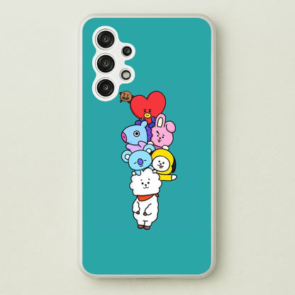 Green BT21 - RJ, Mang, Koya, Chimmy, Cooky, Shooky, Tata - K Pop  -  Phone Case for Galaxy A13