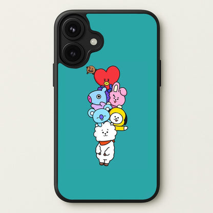 Green BT21 - RJ, Mang, Koya, Chimmy, Cooky, Shooky, Tata - K Pop Phone Case for iPhone 17