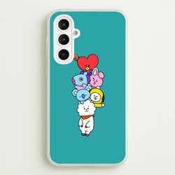 Green BT21 - RJ, Mang, Koya, Chimmy, Cooky, Shooky, Tata - K Pop  -  Phone Case for Galaxy A16