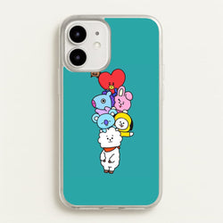 Green BT21 - RJ, Mang, Koya, Chimmy, Cooky, Shooky, Tata - K Pop  -  Phone Case for iPhone 12 Mini