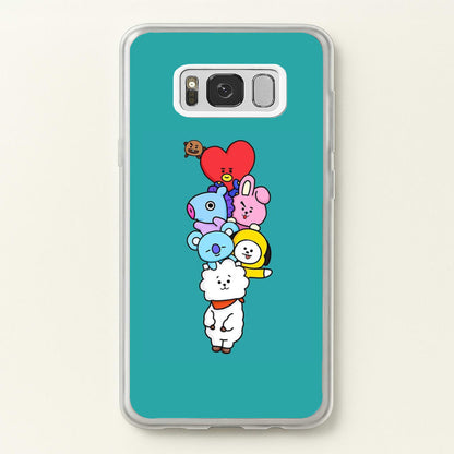 Green BT21 - RJ, Mang, Koya, Chimmy, Cooky, Shooky, Tata - K Pop  -  Phone Case for Galaxy S8 Plus