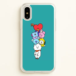 Green BT21 - RJ, Mang, Koya, Chimmy, Cooky, Shooky, Tata - K Pop  -  Phone Case for iPhone X / XS
