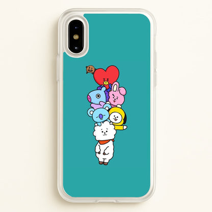 Green BT21 - RJ, Mang, Koya, Chimmy, Cooky, Shooky, Tata - K Pop  -  Phone Case for iPhone X / XS