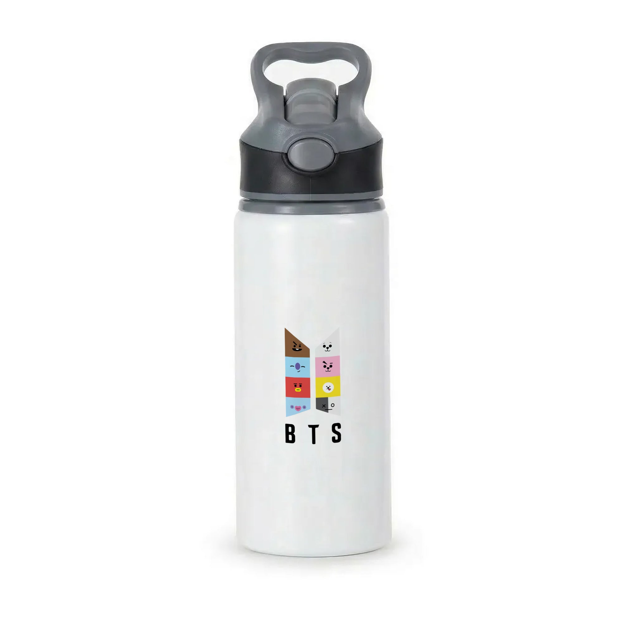BT21 K-Pop Band Logo Active Water Bottle - Black