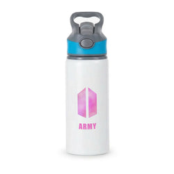 BTS Army Pink - K Pop Active Water Bottle - Blue