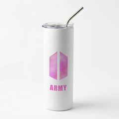 BTS Army Pink - K Pop Skinny Tumbler