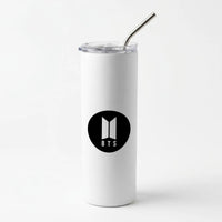 BTS logo Black - K Pop Skinny Tumbler