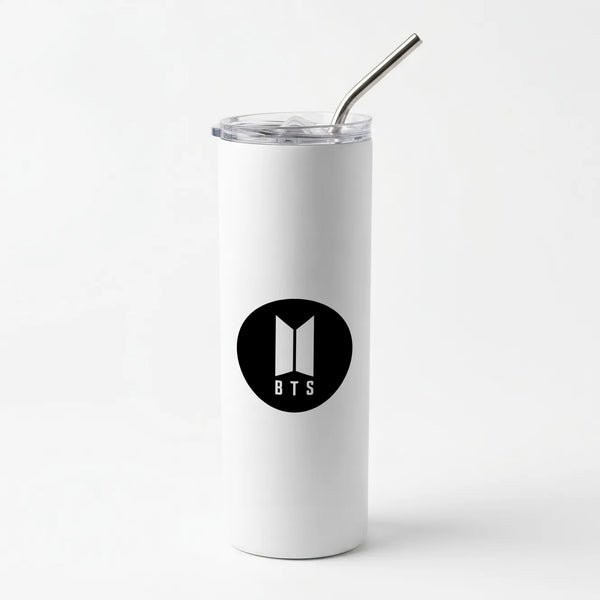 BTS logo Black - K Pop Skinny Tumbler