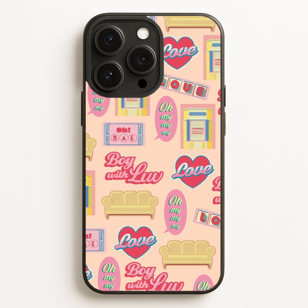 K-Pop Band Icon Pattern  - BTS Phone Case for iPhone 16 Pro Max