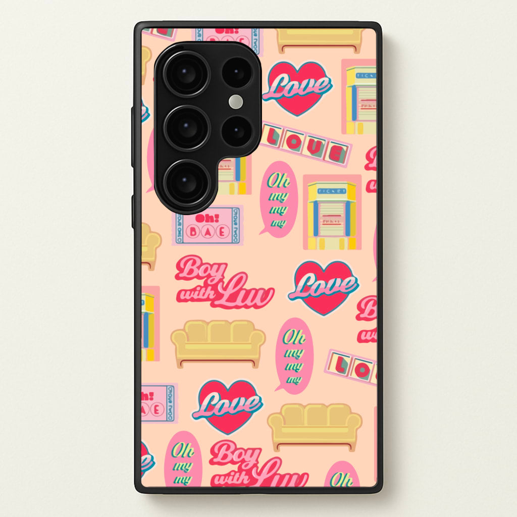 K-Pop Band Icon Pattern  - BTS Phone Case for Galaxy S24 Ultra