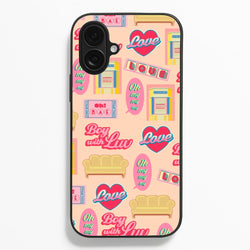 K-Pop Band Icon Pattern  - BTS Phone Case for iPhone 16 Plus