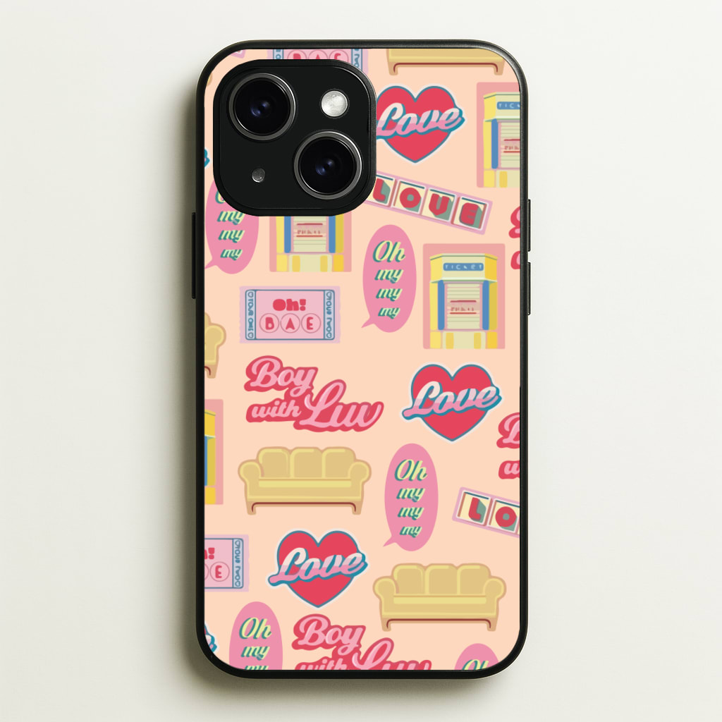 K-Pop Band Icon Pattern  - BTS Phone Case for iPhone 14 Plus
