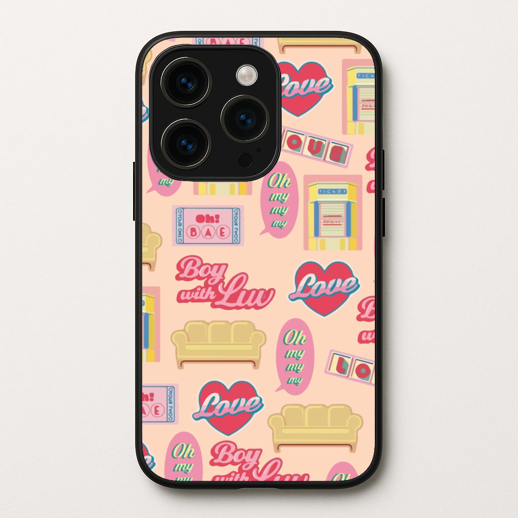 K-Pop Band Icon Pattern  - BTS Phone Case for iPhone 15 Pro Max