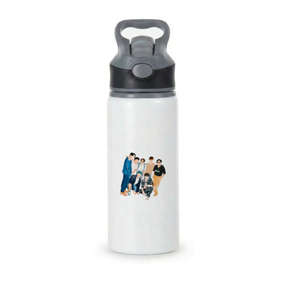 Casual K-Pop Band Band Active Water Bottle - Black