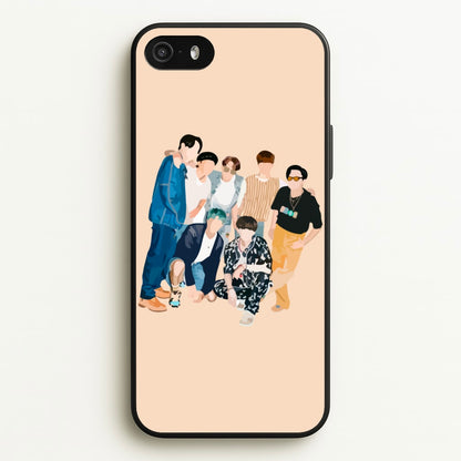 Casual K-Pop Band Band  - BTS Phone Case for iPhone 5 / 5s / SE 2016