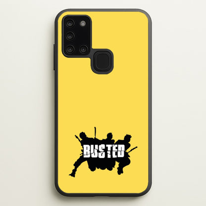 Splatter Text - Bust Band  - Busted Phone Case for Galaxy A21s