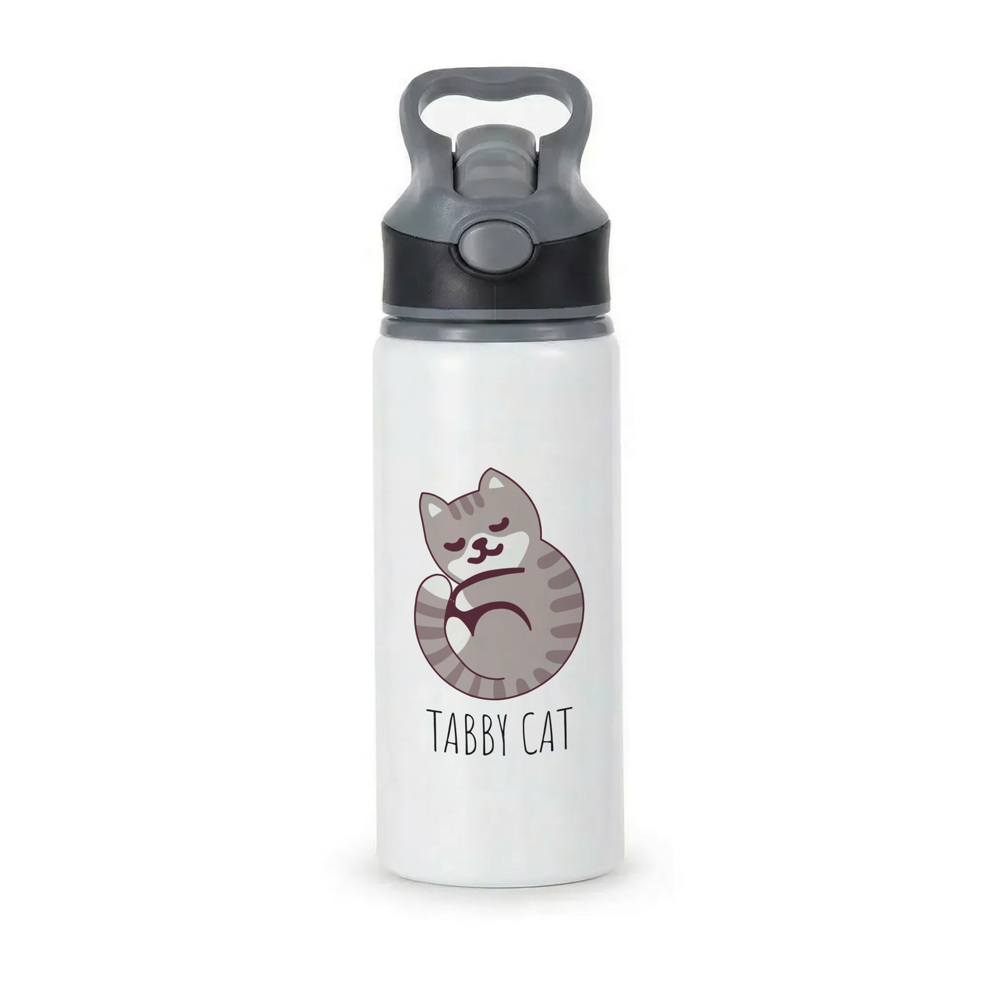 Tabby Cat - Cats Active Water Bottle - Black