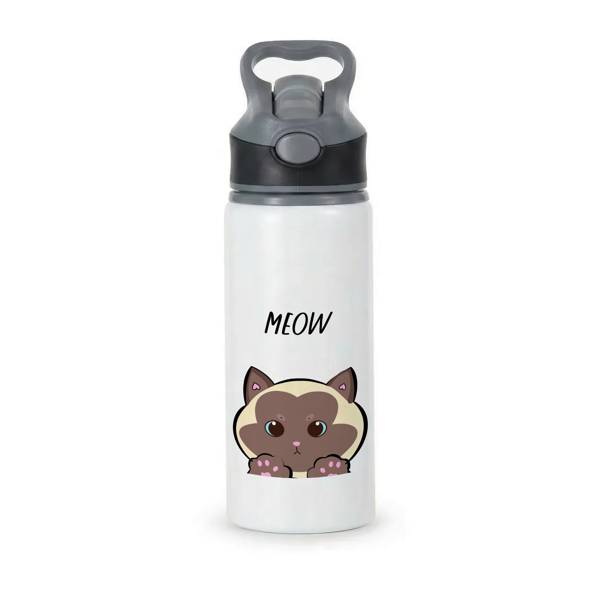 Meow Green - Cats Active Water Bottle - Black