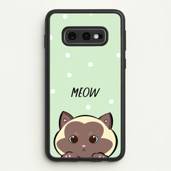 Meow Green - Cats  - Cats Phone Case for Galaxy S10e