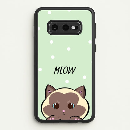 Meow Green - Cats  - Cats Phone Case for Galaxy S10e