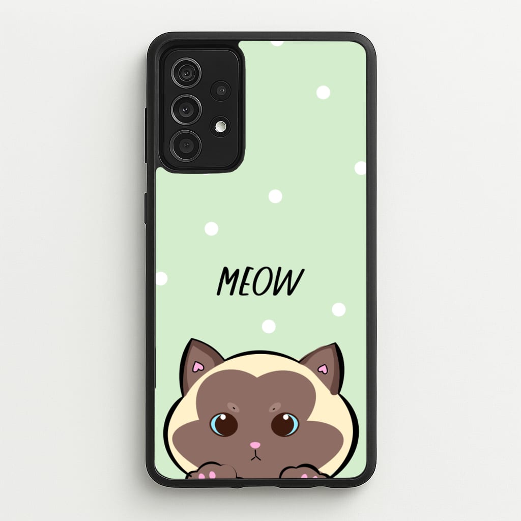 Meow Green - Cats  - Cats Phone Case for Galaxy A52 / A52s