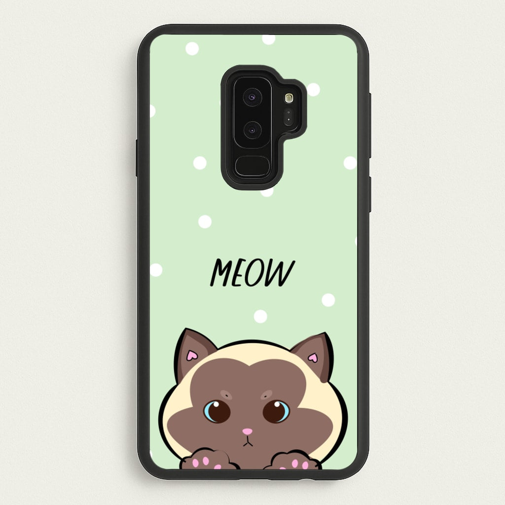 Meow Green - Cats  - Cats Phone Case for Galaxy S9 Plus