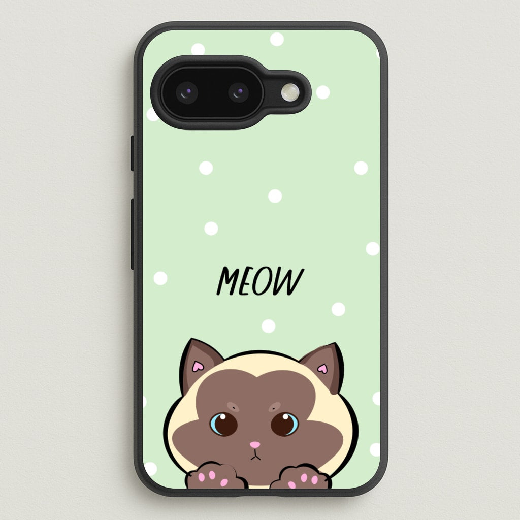 Meow Green - Cats  - Cats Phone Case for Google Pixel 9a