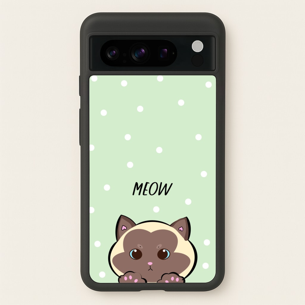 Meow Green - Cats  - Cats Phone Case for Google Pixel 8 Pro