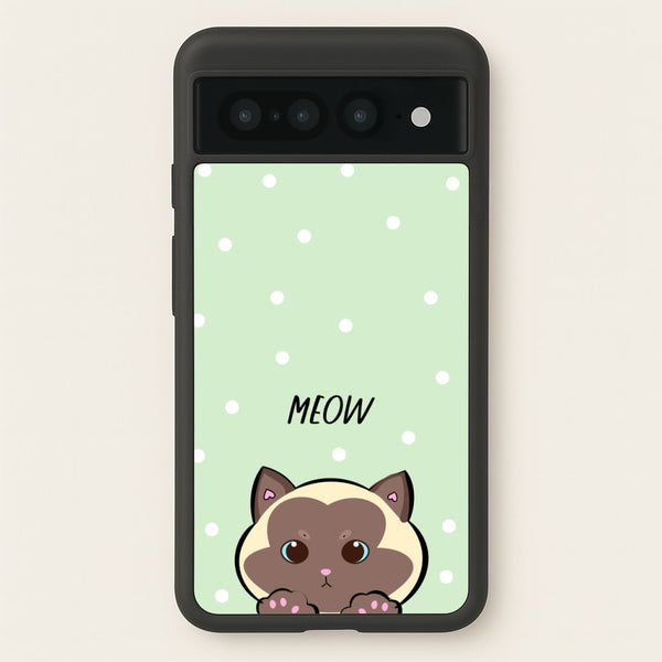 Meow Green - Cats  - Cats Phone Case for Google Pixel 7 Pro