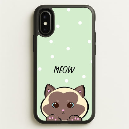 Meow Green - Cats  - Cats Phone Case for iPhone X / XS