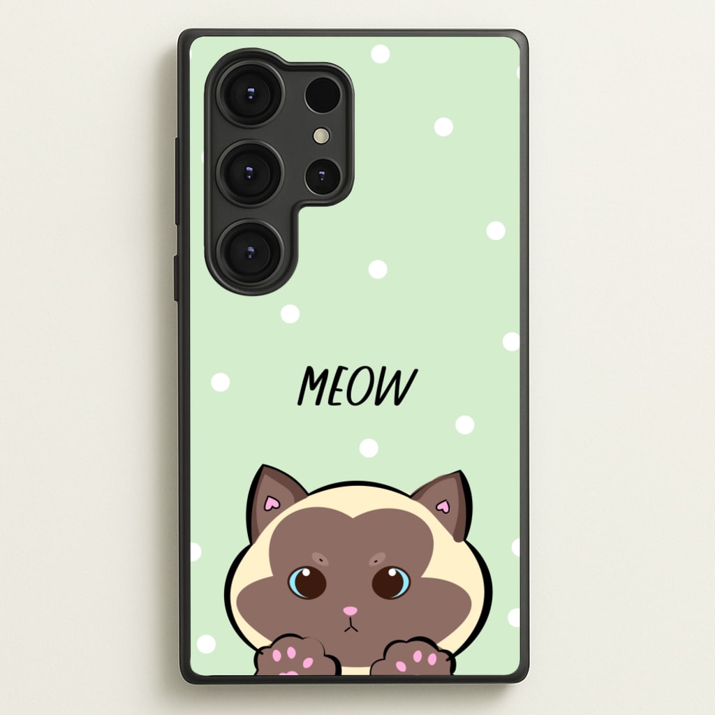 Meow Green - Cats  - Cats Phone Case for Galaxy S25 Ultra