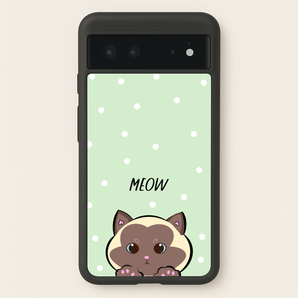 Meow Green - Cats  - Cats Phone Case for Google Pixel 6