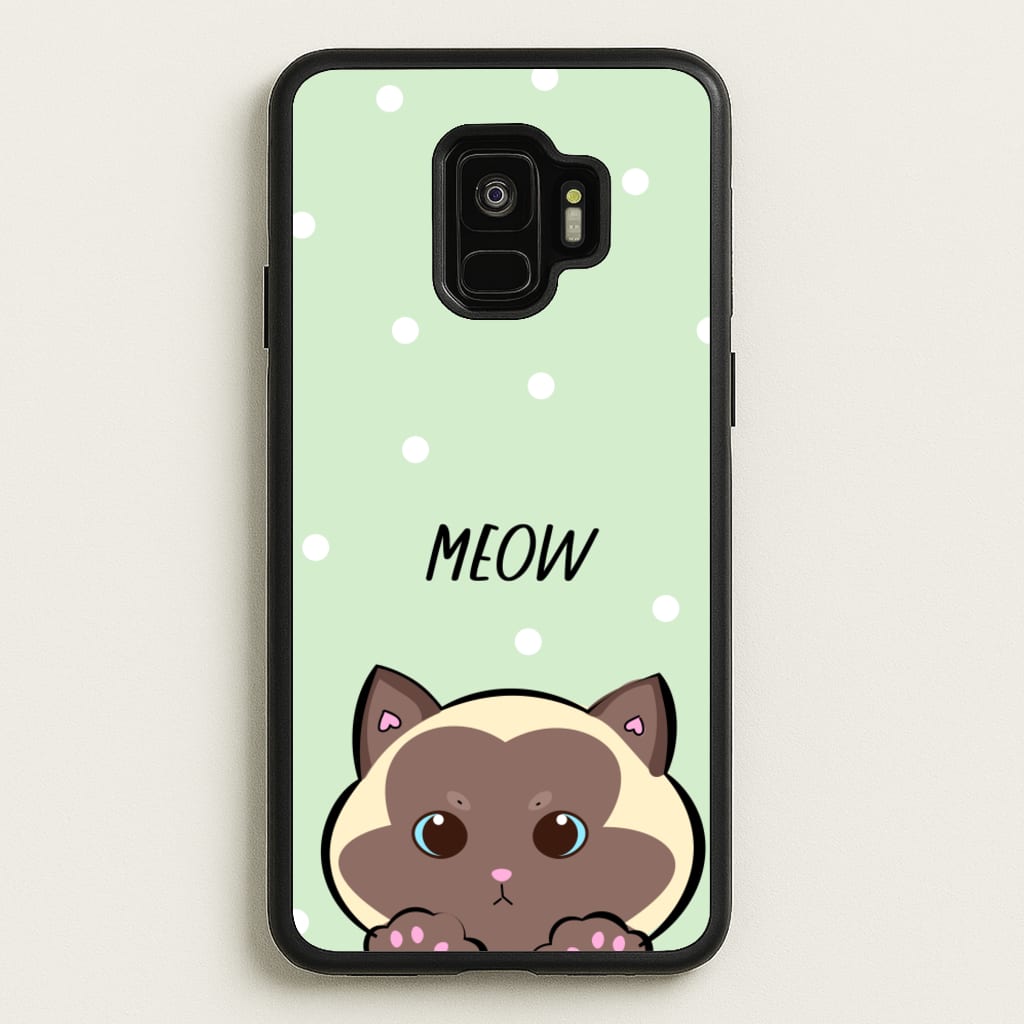 Meow Green - Cats  - Cats Phone Case for Galaxy S9